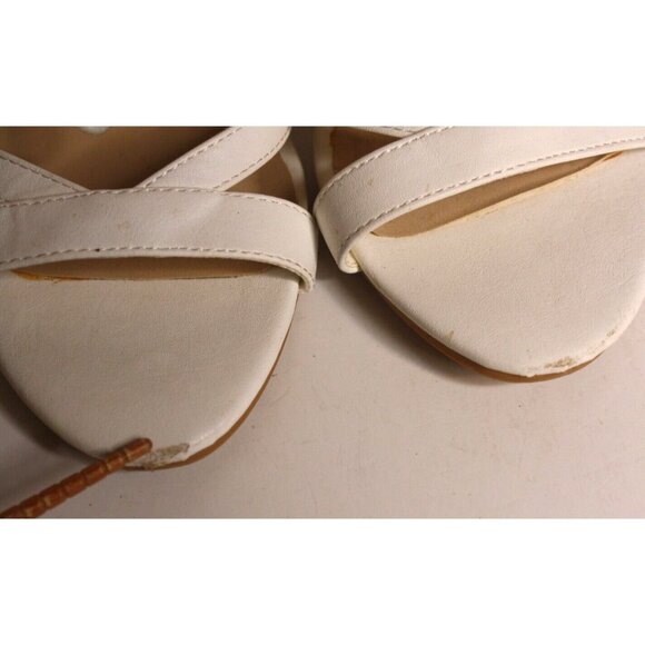 Charlotte Russe Sandals Women's US Size 10 White Leather Strappy Lace - Picture 5 of 7